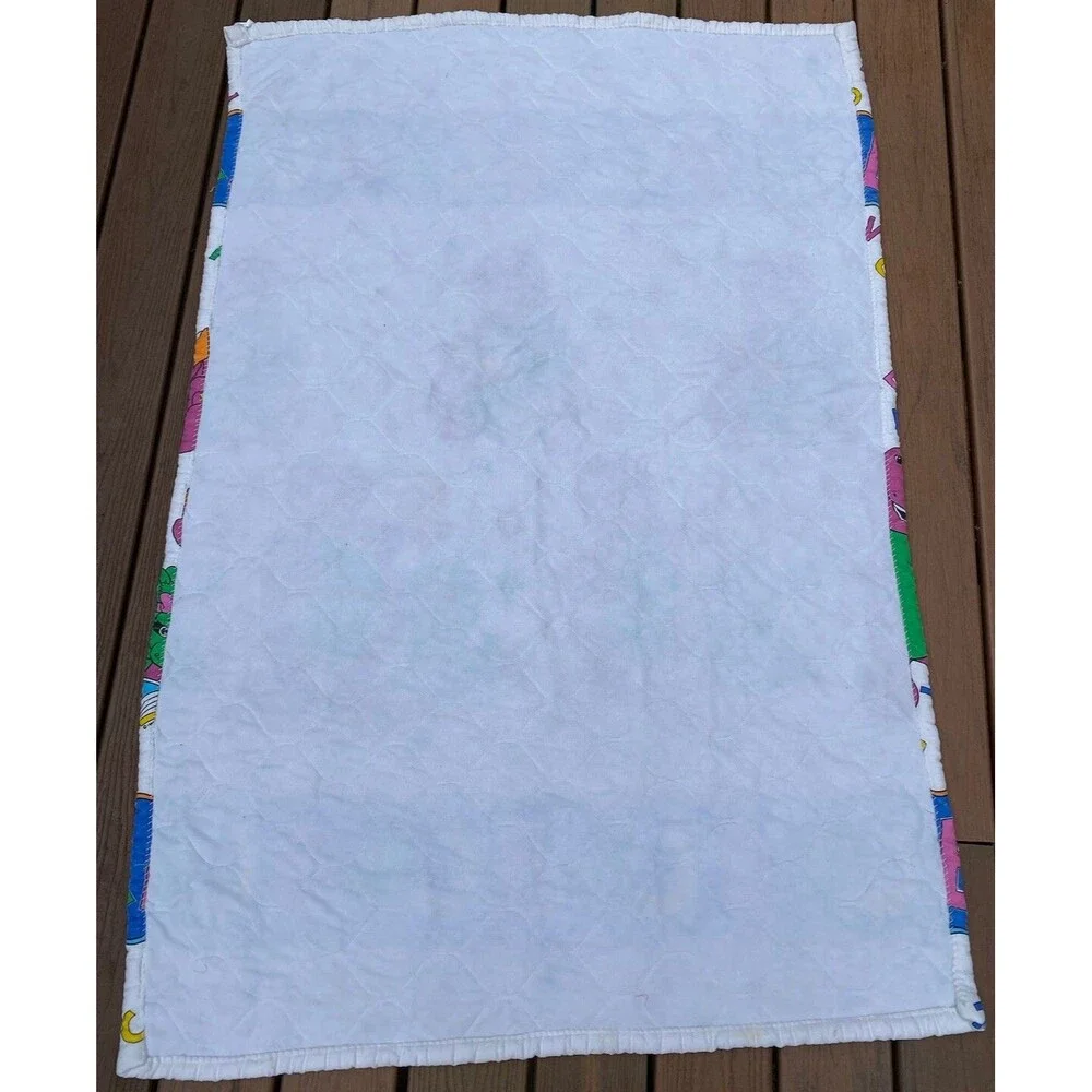 Vintage 1993 Barney Baby Bop ABC Quilted Blanket The Lyons Group 56